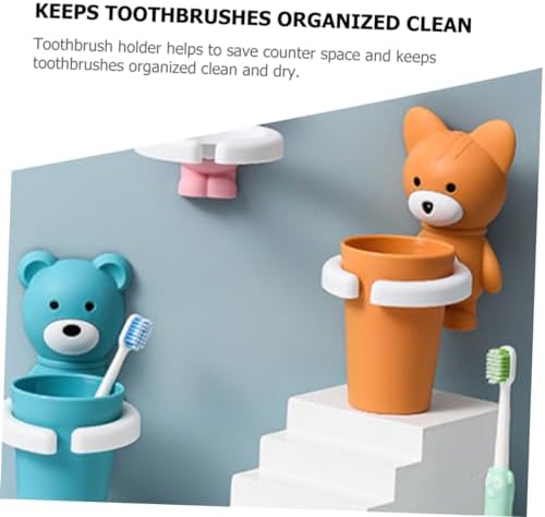 Happyyami Cartoon Wall-Mounted Toothbrush Organizer