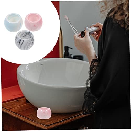 3Pc Marbling Electric Toothbrush Compact Holder