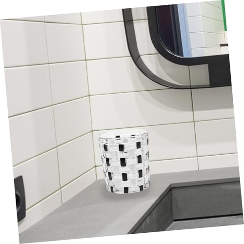 LIFKICHStylish Black White Checkered Toothbrush Holder for Efficient Oral Care