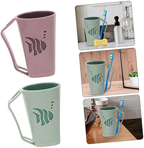Double Trouble Toothpaste Toothbrush Tumbler Cups Set with 2 Reusable Modern Design