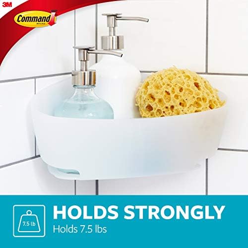 Command Bath Corner Caddy Clear 75lb 4-Water-Resistant Strips