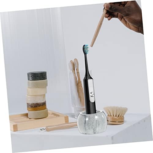 Stylish 2-Piece Marble Toothbrush Holder for Neat Bathroom Organization