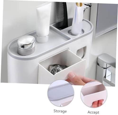 All-in-One Wall-Mounted Toothbrush Holder With Gargle Rack Toothpaste Dispenser