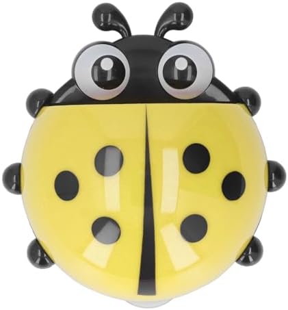 Naroote Kids Toothbrush Holder Cartoon Wall-Mounted Berk Bin and Dispenser 2PCS Yellow