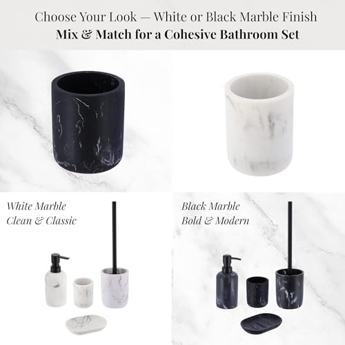 White Marble Resin Toothbrush Holder