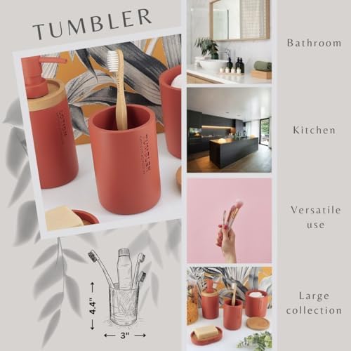 Matte Terracotta Toothbrush Holder for Bathroom Vanity