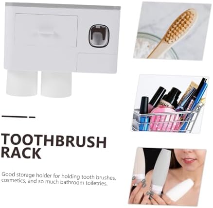 Wall-Mounted Toothbrush Holder with Glass Storage Case Space-Saving Bathroom Organizer