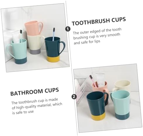 WESIEVYA 4pcs Bathroom Mug Toothbrush Holder