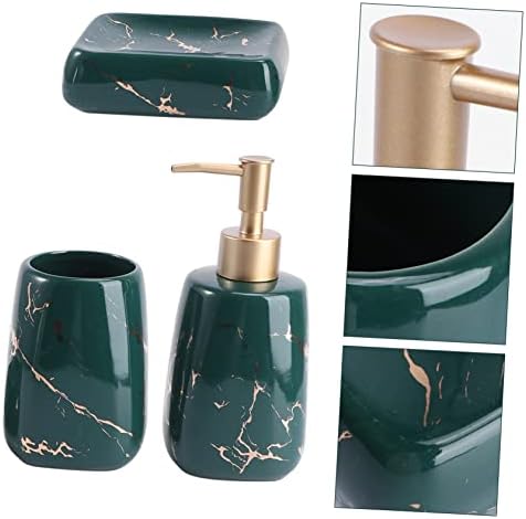 3Pcs Snow White Marble Bathroom Toothbrush Holder Soap Dish