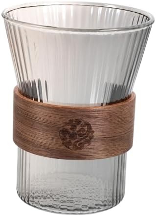 Wakauto Glass Toothbrush Cup with Wood Base