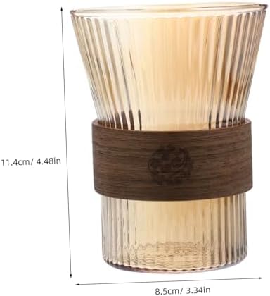 High-Quality Glass Toothbrush Mug with Wooden Waist Design