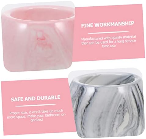 3Pcs Ceramic Electric Toothbrush Holder Marbling Design for Bathroom