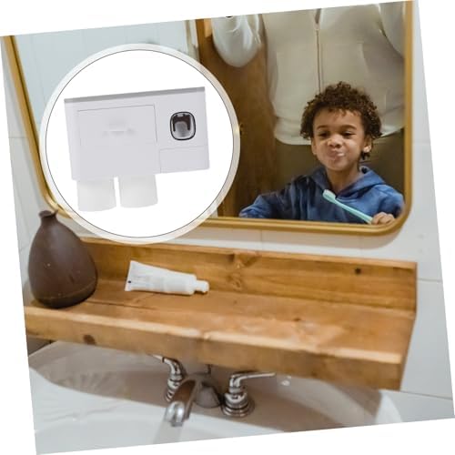 Luxshiny 1Set Wall Mounted Toothbrush Holder with Storage Easy Install Bathroom Organizer