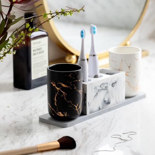 Marble Toothbrush Holder Dishwasher Safe Organizer for Bathroom