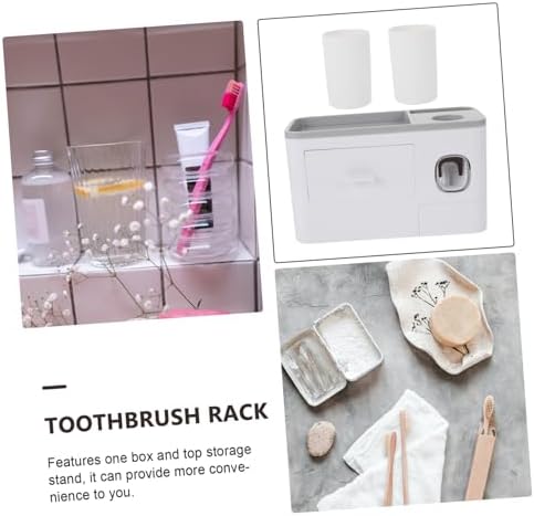 Wall-Mounted Family Toothbrush Holder With Automatic Toothpaste Squeezer