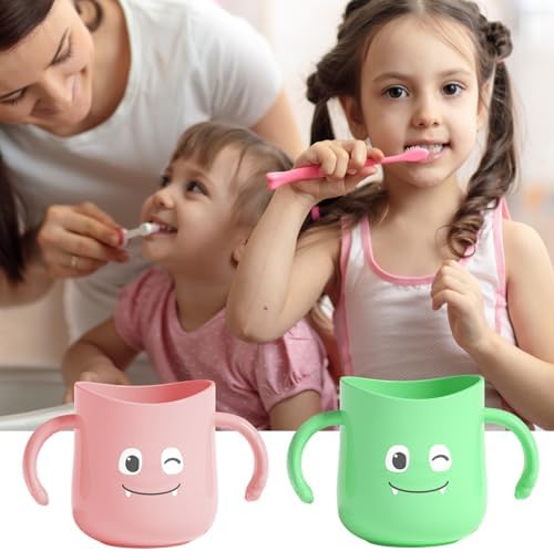 2-Piece Kids Toothbrush Cups Holder with Dinosaur Pattern