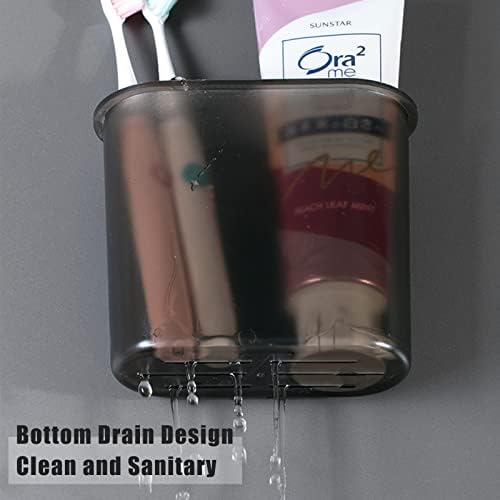 Durable Wall-Mounted Space-Saving Toothbrush Holder Black