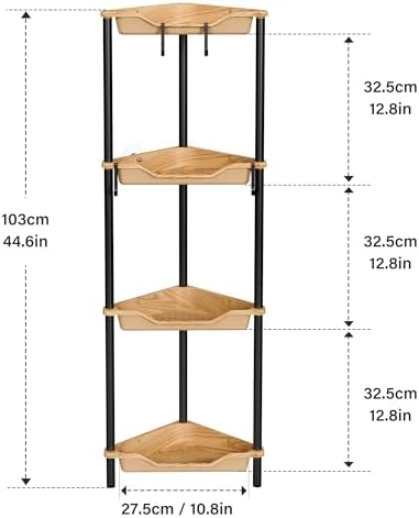 Orimade Rust-Resistant Floor Standing Corner Shower Organizer