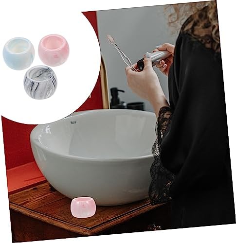 Healifty 3-Piece Ceramic Electric Toothbrush Holder Pack for Bathrooms