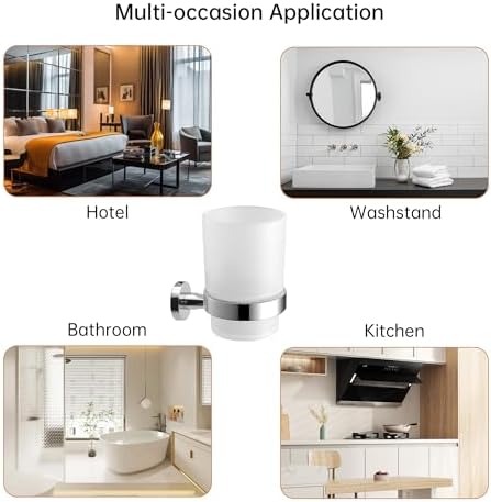 Frost-Glass Wall-Mounted Toothbrush Holder