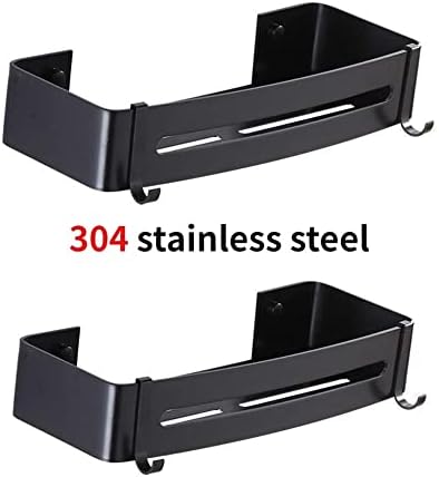 Stainless Steel Wall-Mounted Black Shower Caddy