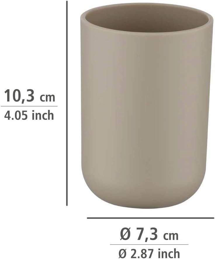 High-Quality Taupe Plastic Toothbrush Tumbler Unbreakable Durable