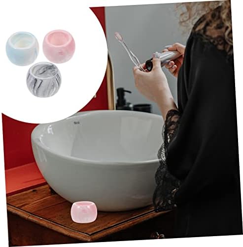 3Pcs Ceramic Electric Toothbrush Holder Marbling Design for Bathroom