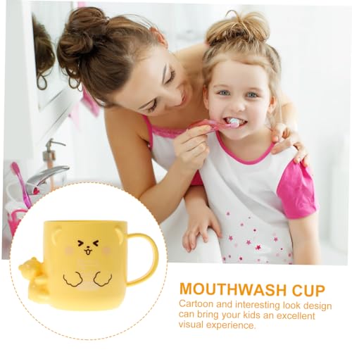 Adorable Bear Toothbrush Cup for Mouthwash 2-Piece Set