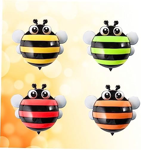 4PCS Cartoon Honeybee Suction Cup Toothbrush Holder for Bathroom Travel
