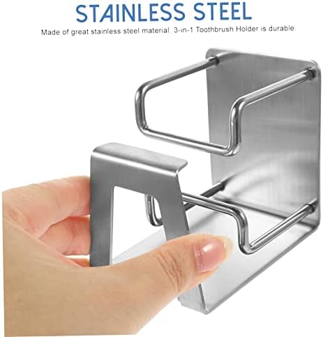 Stainless Steel Wall-Mounted Toothbrush and Cup Holder