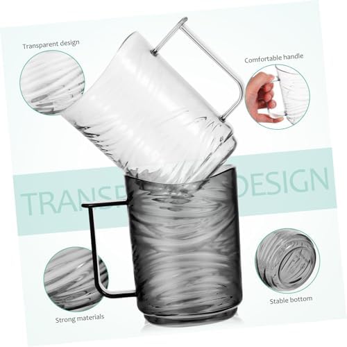 NOLITOY 2 Pack Transparent Toothbrush Cups with Handles 1