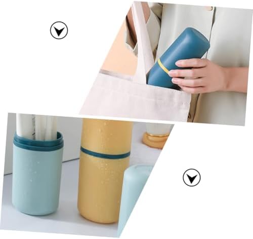 HAKIDZEL 4-Piece Portable Toothbrush Holder with Travel Toothpaste Container Organizer