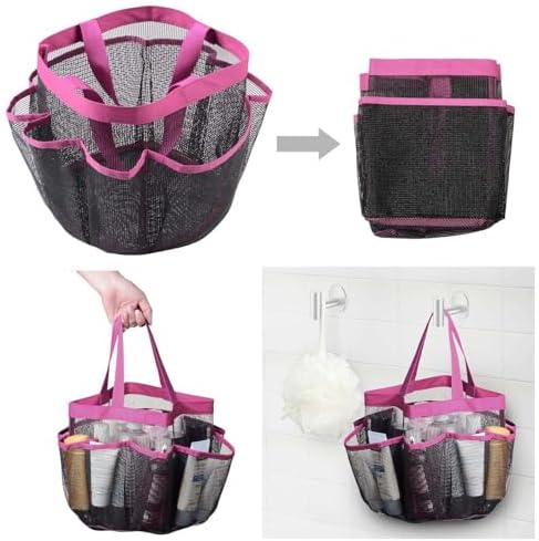 LKOP 2 Pack Portable Mesh Shower Caddy Tote 8 Pockets