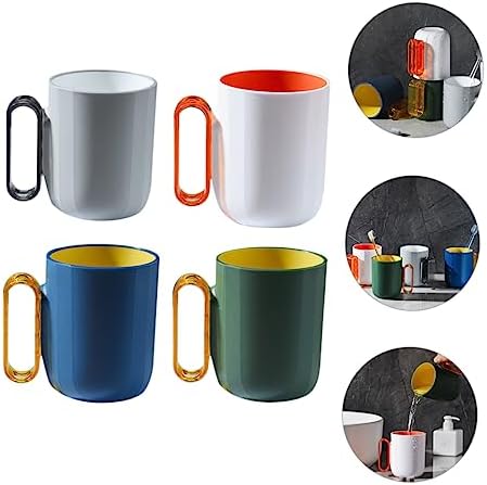 Happyyami 4pcs Chic Bathroom Cups for Home and Travel