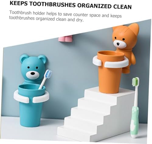 NOLITOY Meowth Tooth Brush Mouth Wash Organizer for Kids