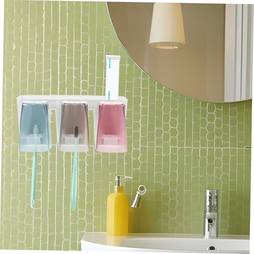 FONDOTIN 1Set Wall Mounted Toothbrush Rack Cup Holder Organizer