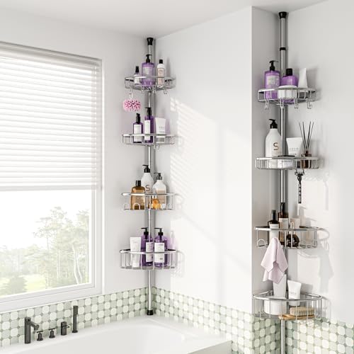 Sturdy 47-121-inch Tension Pole Shower Caddy