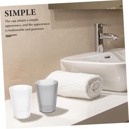 2-Piece Clear Plastic Toothbrush Mouthwash Holder for Bathroom Use