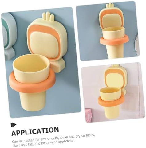 Sturdy Wall-Mounted Toothbrush Cup Holder for Kids