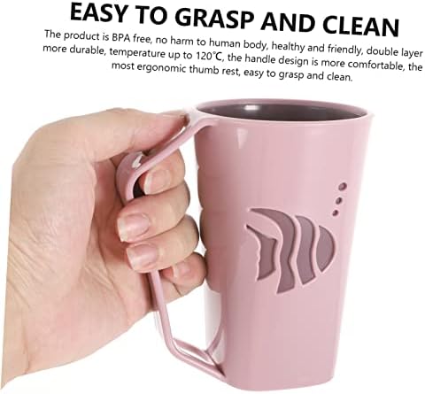 2Pcs Stylish Teacups with Toothbrush Slots for Bathroom Use