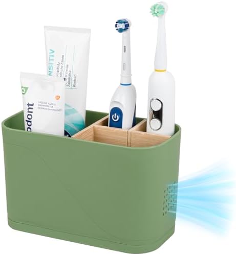 Eco-Friendly Electric Toothbrush Holder with Bamboo Design