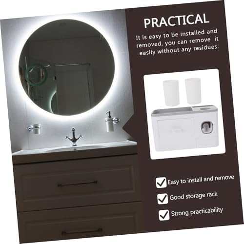 Wall-Mounted Family Toothbrush Holder With Automatic Toothpaste Squeezer