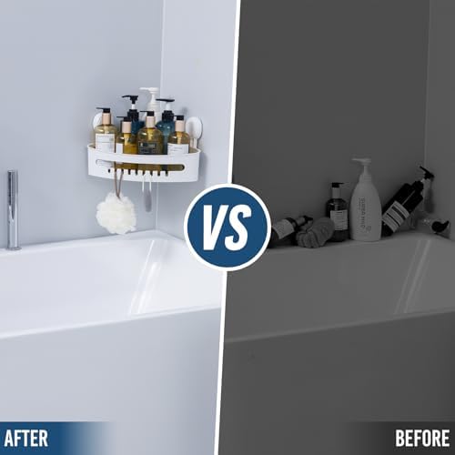 DUORAN Corner Shower Caddy White