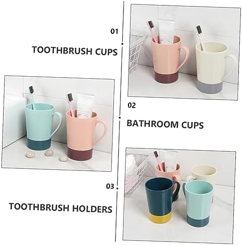 4-Piece Reusable Tooth Brush Holders mug SetPP for Home Kitchen