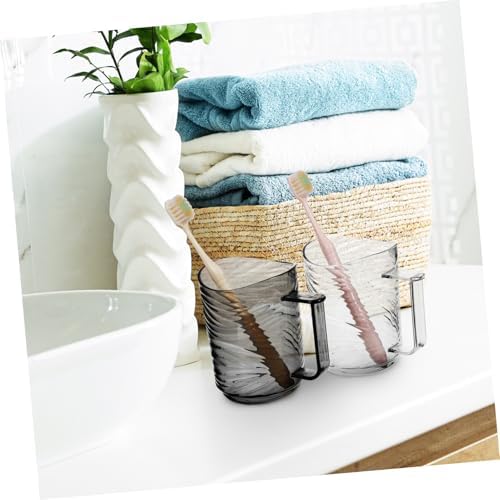 2-Piece Ergonomic Toothbrush Mouthwash Holder - Durable Compact Design for Efficient Organization