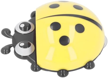 Naroote Kids Toothbrush Holder Cartoon Wall-Mounted Berk Bin and Dispenser 2PCS Yellow