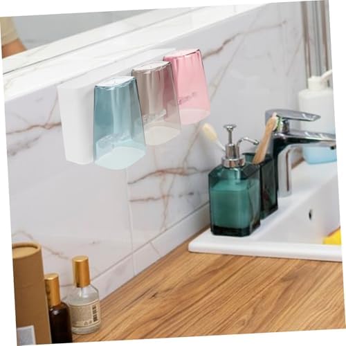 FONDOTIN 1Set Wall Mounted Toothbrush Rack Cup Holder Organizer