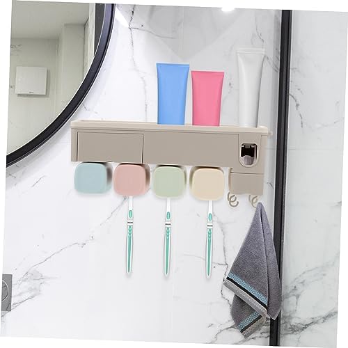 Elegant Wall-Mounted Toothbrush Holder with Automatic Dispenser