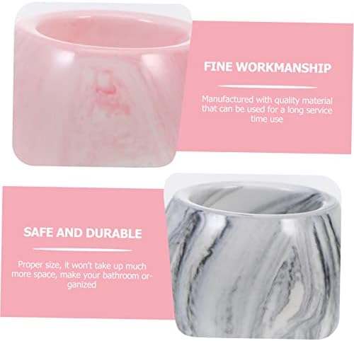 compact 3Pcs Marbling Electric Toothbrush Holder Ceramic for Bathroom Organization
