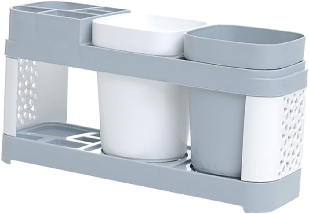 5 Slot Bathroom Organizer - Easy Toothpaste Toothbrush Storage